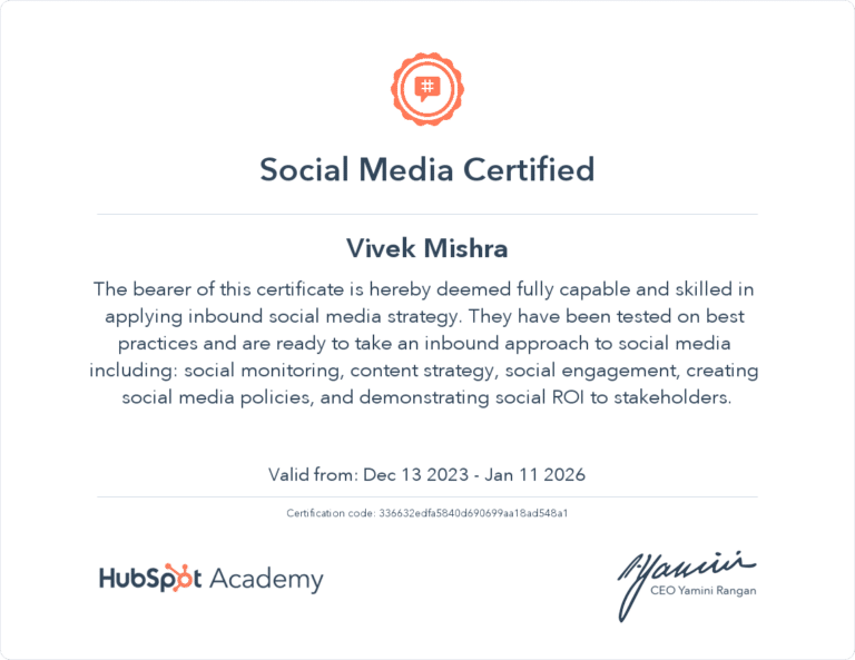 Social Media Marketing Certified